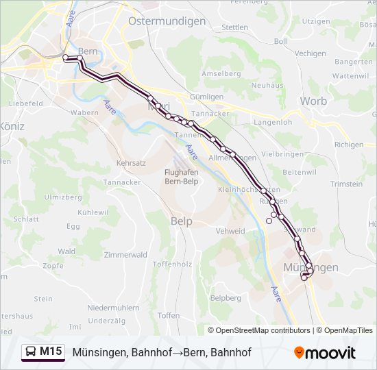 M15 Bus Line Map