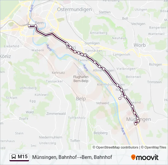 M15 Bus Line Map