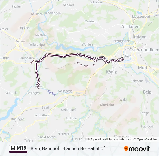 M18 Bus Line Map