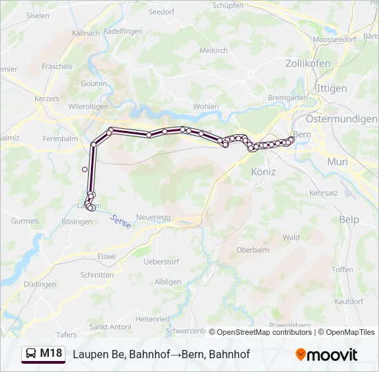 M18 Bus Line Map
