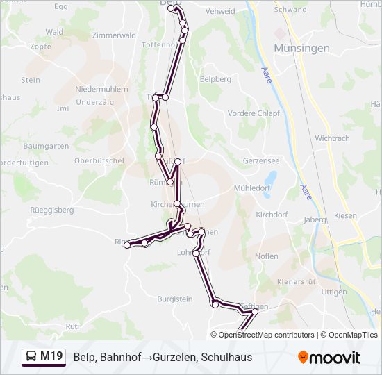M19 Bus Line Map
