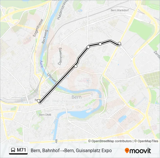 M71 Bus Line Map