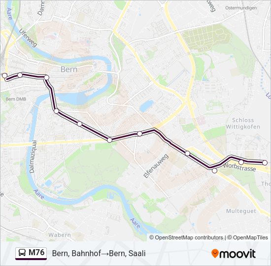 M76 Bus Line Map