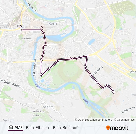 M77 Bus Line Map