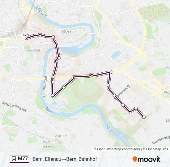 M77 Bus Line Map
