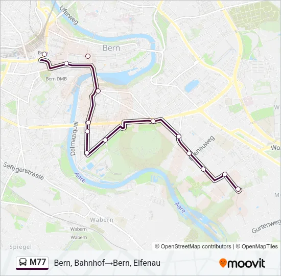 M77 Bus Line Map