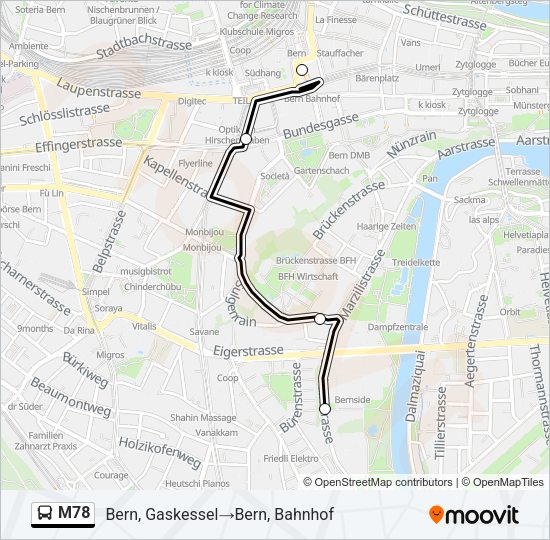 M78 Bus Line Map