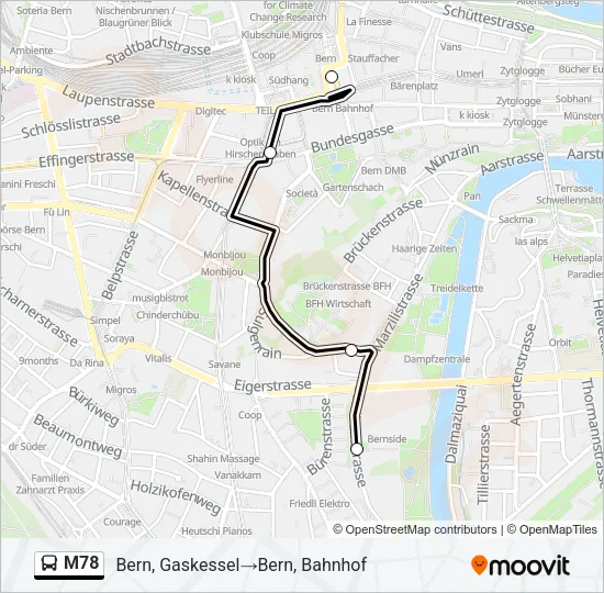 M78 Bus Line Map