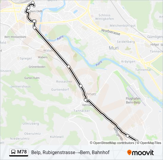 M78 Bus Line Map