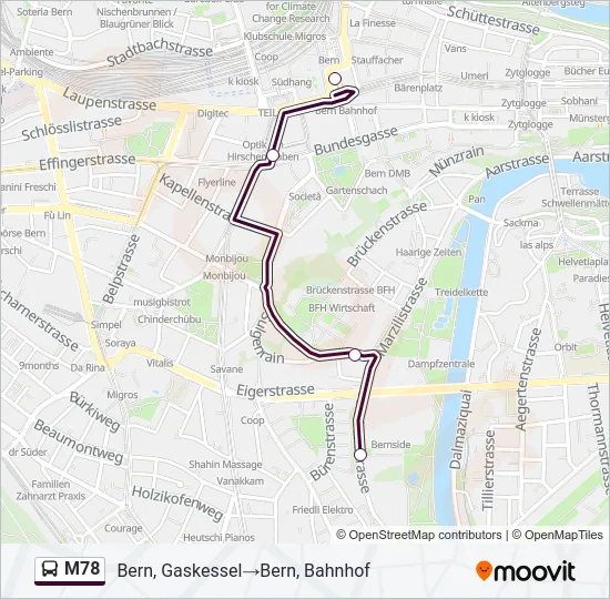 M78 Bus Line Map