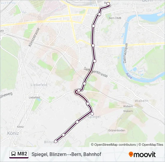 M82 Bus Line Map