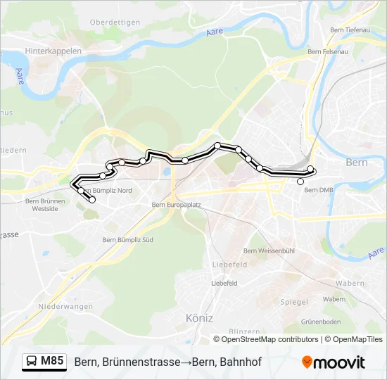 M85 Bus Line Map