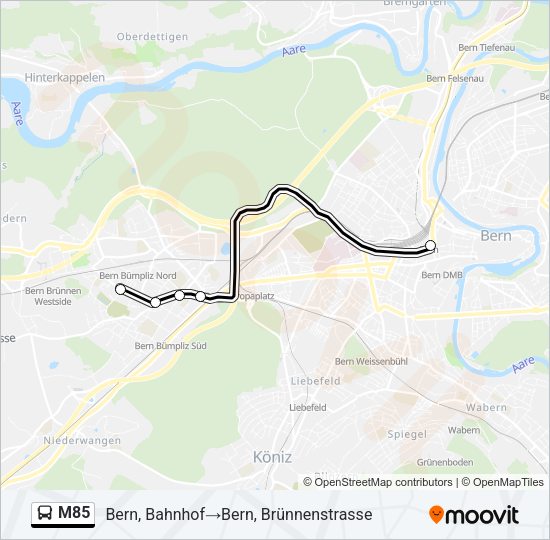 M85 Bus Line Map