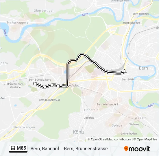 M85 Bus Line Map