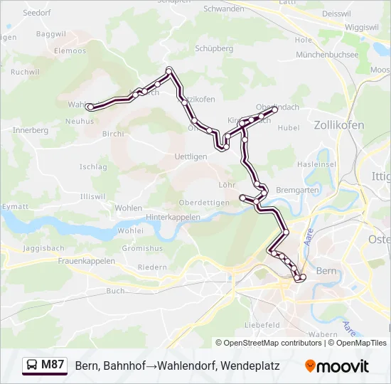 M87 Bus Line Map