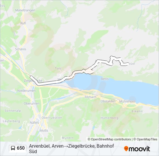 650 Bus Line Map