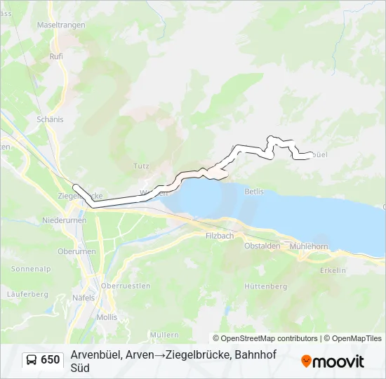 650 Bus Line Map