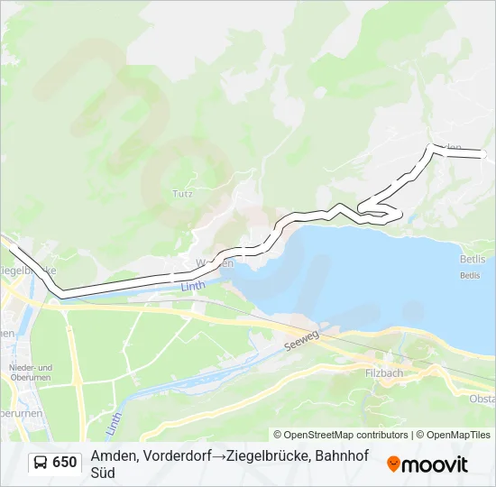 650 Bus Line Map