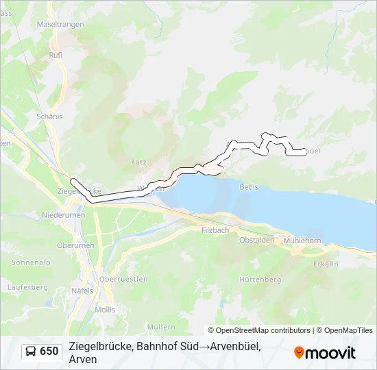 650 Bus Line Map