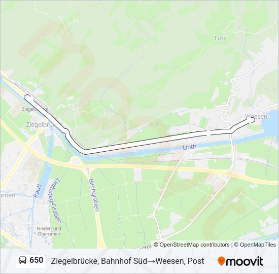 650 Bus Line Map