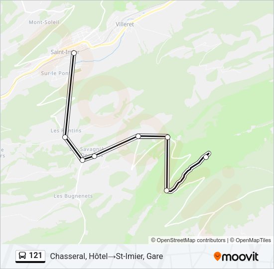 121 Bus Line Map