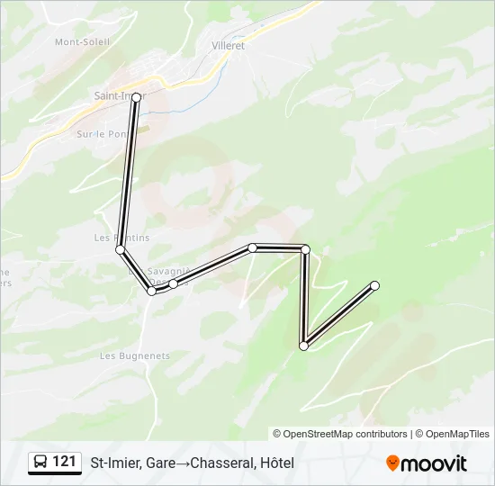 121 Bus Line Map