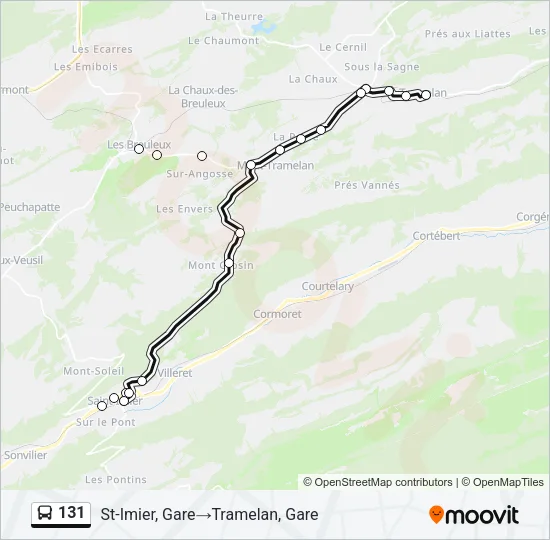 131 Bus Line Map