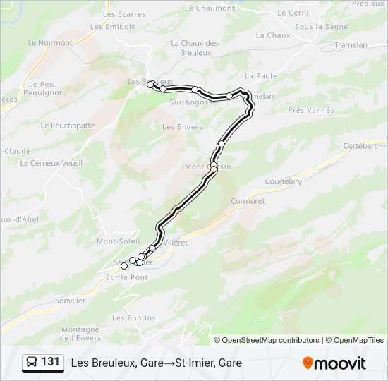131 Bus Line Map