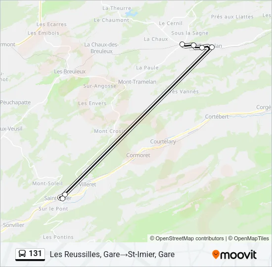 Plan de la ligne 131 de bus