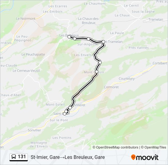 131 Bus Line Map