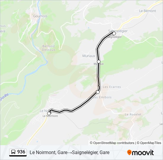 936 Bus Line Map