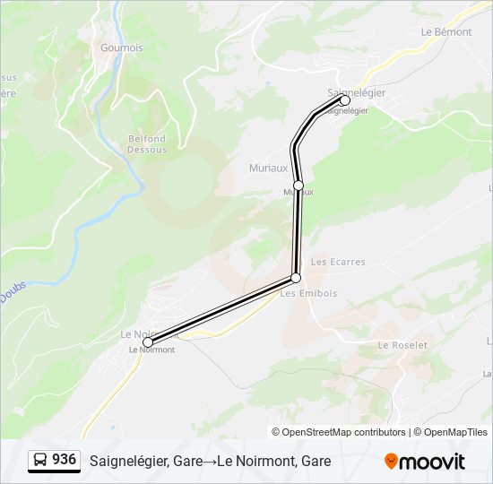 936 Bus Line Map