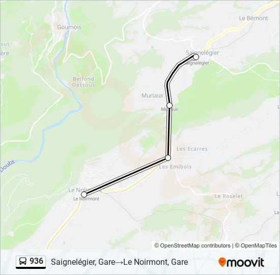 936 Bus Line Map
