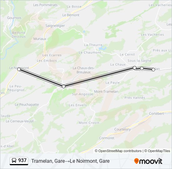 937 Bus Line Map