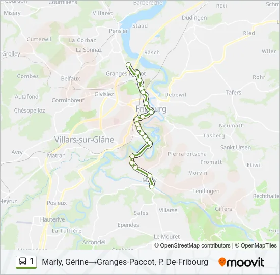 1 Bus Line Map