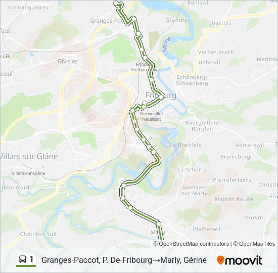 1 Bus Line Map