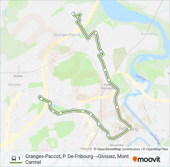 1 Bus Line Map