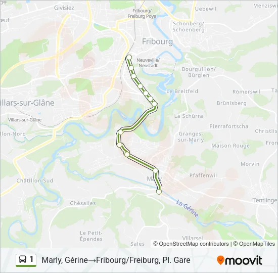 1 Bus Line Map