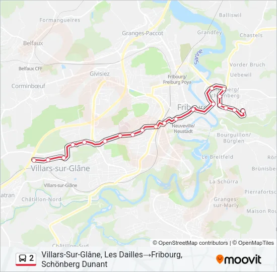 2 Bus Line Map