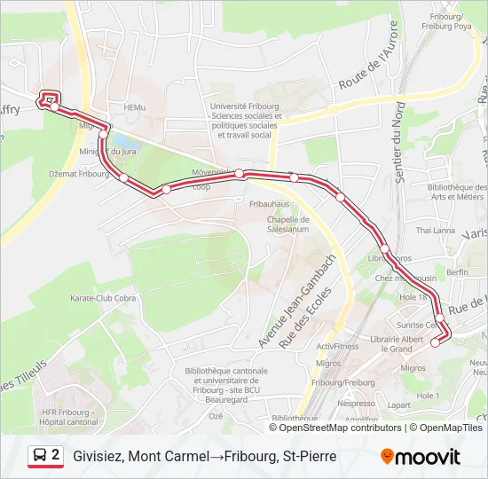2 Bus Line Map