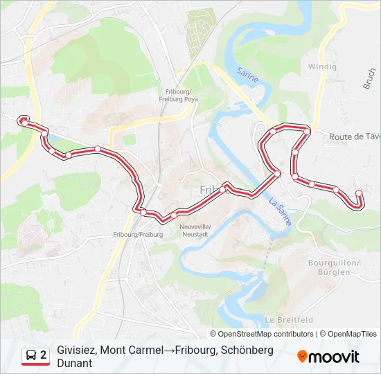 2 Bus Line Map