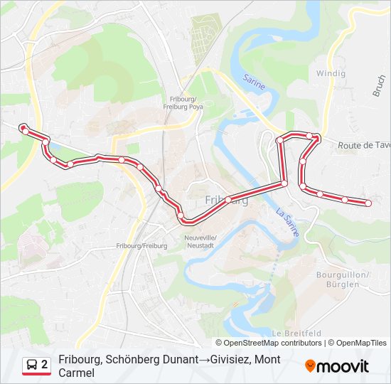 2 bus Line Map