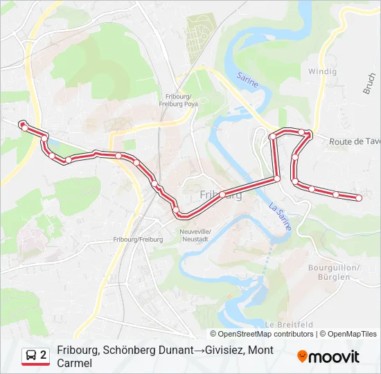 2 Bus Line Map