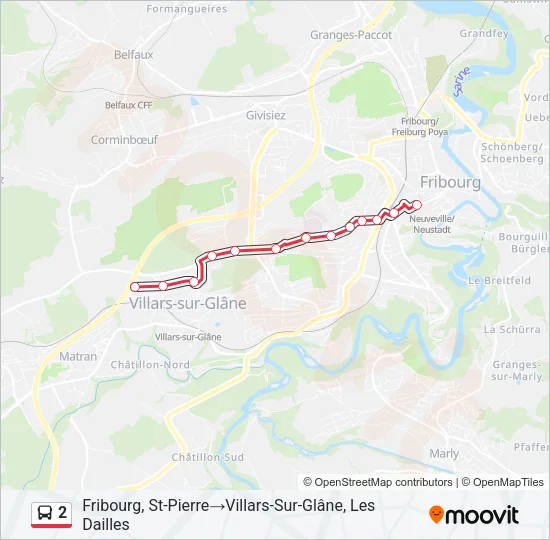 2 Bus Line Map