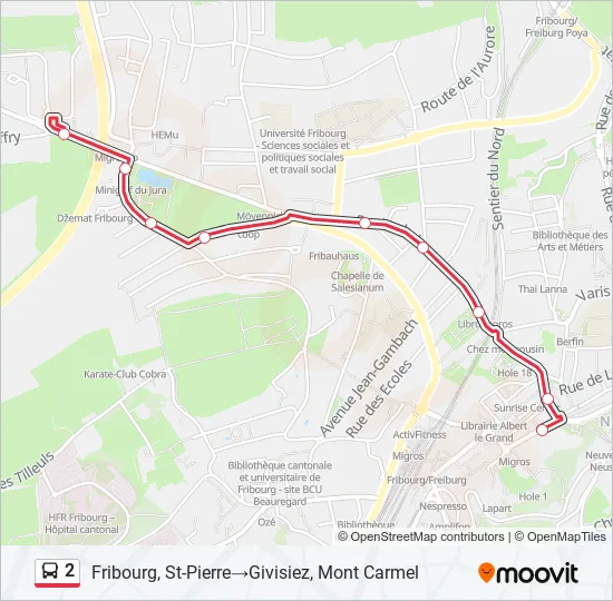 2 Bus Line Map