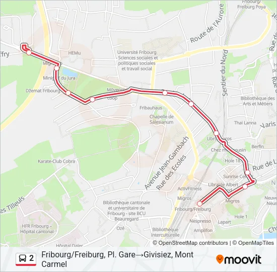 2 Bus Line Map