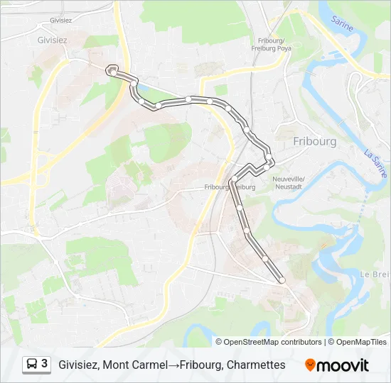 3 Bus Line Map