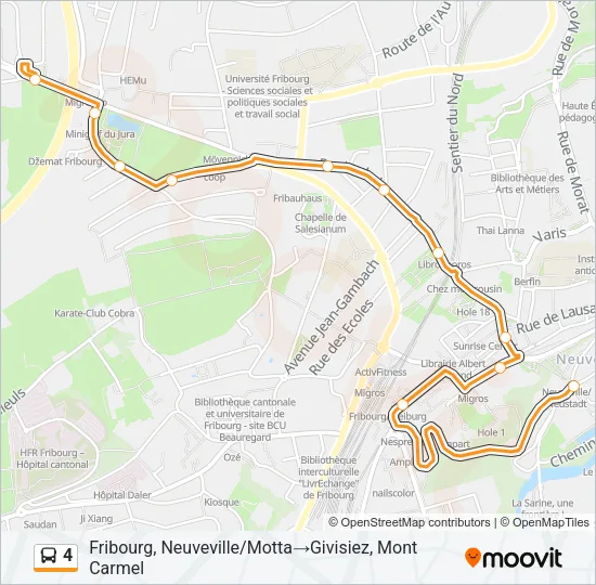4 Bus Line Map