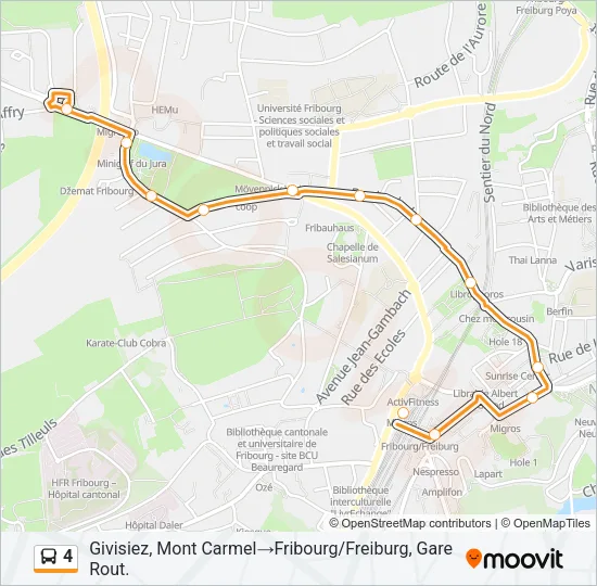 4 Bus Line Map