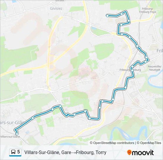 5 Bus Line Map
